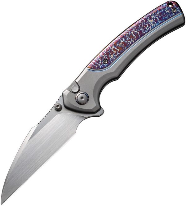 WE22024D4 We Knife Co Ltd Ziffius Button Lock Flame Anodized