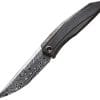 We Knife Co Ltd Cybernetic Framelock 4" Damascus Blade Black Titanium Folding Knife