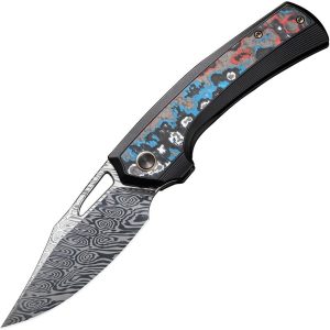 WE22040FDS1 We Knife Co Nefaris Framelock Damasteel Folding Knife Nebula
