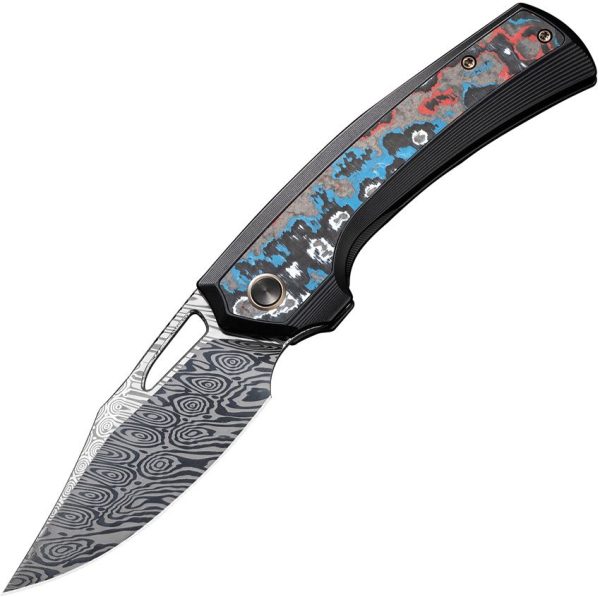We Knife Co Nefaris Framelock Damasteel Folding Knife Nebula
