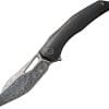 We Knife Co Ltd Ignio Framelock Damasteel Folding Knife Black
