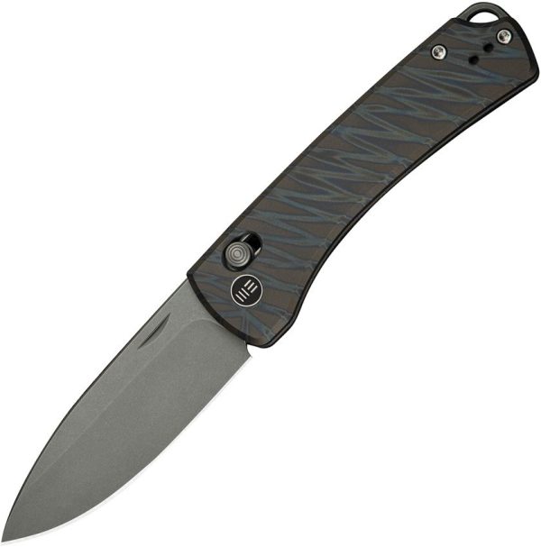 We Knife Nightblade Crossbar Lock Folding Knife Tiger Titanium CPM-20CV