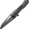 WE23012BDS1 We Knife Co Ltd Falcaria Framelock Damasteel Wharncliffe Folding Knife