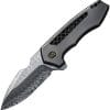 We Knife Co Ltd Harpen Framelock Damasteel Folding Knife Gray Titanium