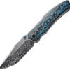 We Knife Co Ltd Swordfin Linerlock Folding Knife Damascus Tanto Gray Titanium