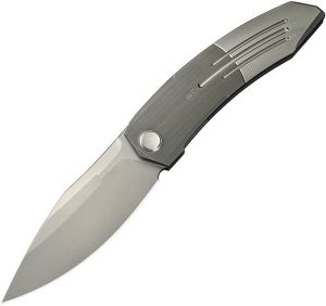 We Knife Co Sine Wave M390 Folding Knife Gray Titanium