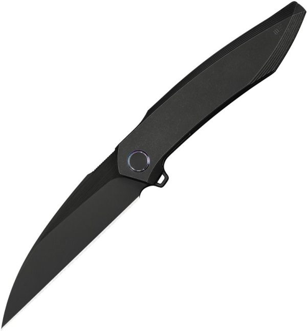 We Knife Co Fluxor M390 Black Titanium Folding Knife Wharncliffe