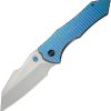 We Knife Co Ltd High-Fin XL Framelock Folding Knife Blue Titanium 3.5" CPM-20CV