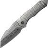 We Knife Co Ltd High-Fin XL Framelock Folding Knife 3.5" Damasteel Gray Titanium