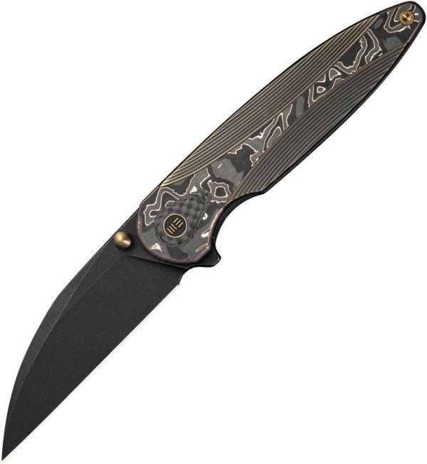 We Knife Co Zenthra Folding Knife M390 Wharncliffe Bronze Titanium