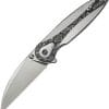 We Knife Co Ltd Zenthra Folding Knife M390 Wharncliffe Framelock Gray Titanium