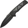 We Knife Co Ltd Sylox Button Lock Folding Knife 3.88" M390 Black