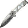 We Knife Co Ltd Sylox Button Lock Folding Knife Damascus 3.88" w/ Case