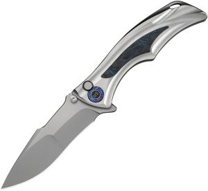 WE240541 We Knife Co Tighe Down Button Lock Blue CF