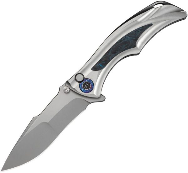 We Knife Co Tighe Down Button Lock Blue CF