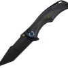 We Knife Co Ltd Tighe Folding Knife Button Lock 4" M390 Black
