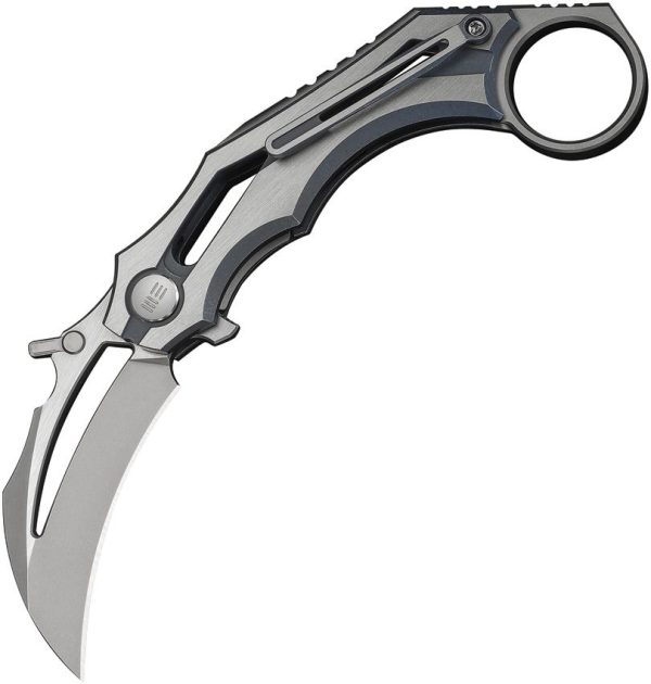 WE240704 We Knife Co Cryonix M390 Hawkbill Blue Titanium Folding Knife