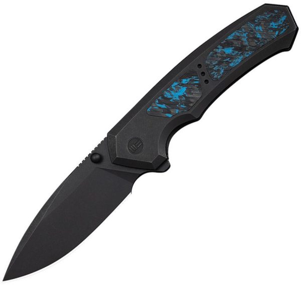 We Knife Corwyn Framelock M390 Black Blue Carbon Fiber Folding