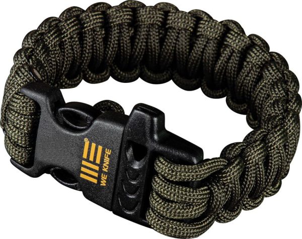 WEPCB We Knife Co Ltd Paracord Bracelet - OD Green Survival