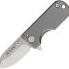 Wesn Goods Microblade Framelock Folding Knife D2 Gray Titanium