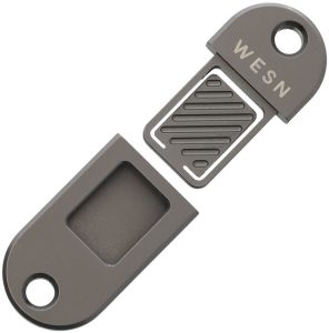 Wesn Goods QR Keychain - Milled Gunmetal Titanium