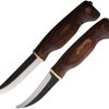 Wood Jewel Carbon Steel Fixed Blade Set with Brown Plywood Handles