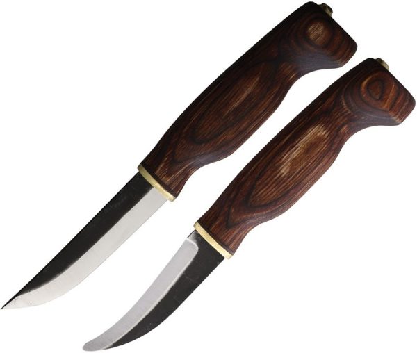 Wood Jewel Fixed Blade Set Carbon Steel Duo