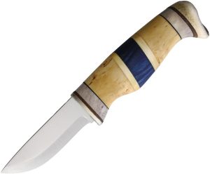 Wood Jewel Finland Fixed Blade Knife Carbon Steel Curly Birch