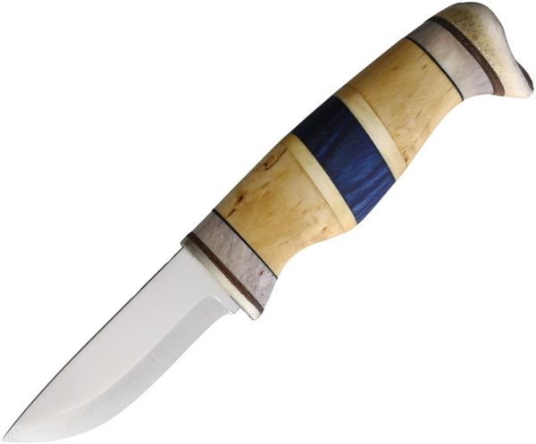 Wood Jewel Finland Fixed Blade Knife Carbon Steel Curly Birch