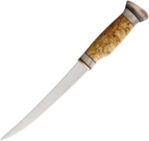 Wood Jewel Fillet Knife Fixed Blade Stainless Birch Handle