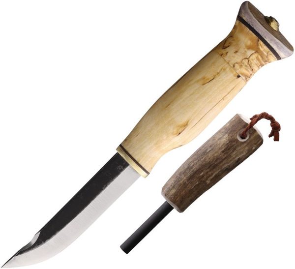Wood Jewel Fixed Blade Combo Curly Birch Carbon Steel Knife