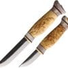 Wood Jewel Fixed Blade Set Carbon Steel Curly Birch Reindeer Horn