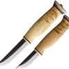WJ23KVS Wood Jewel Fixed Blade Set Curly Carbon Steel Curly Birch 2-Piece