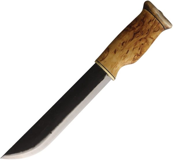 Wood Jewel Leuku Bowie Curly Birch Fixed Blade Knife 8in