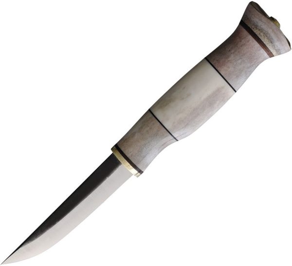 Wood Jewel Fixed Blade Knife Carbon Steel Reindeer Horn Finland