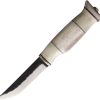 Wood Jewel Fixed Blade Knife 3.75" Carbon Steel Reindeer Horn