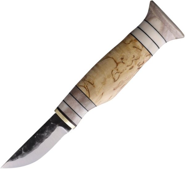 Wood Jewel Luxury Fixed Blade Carbon Steel Knife Curly Birch