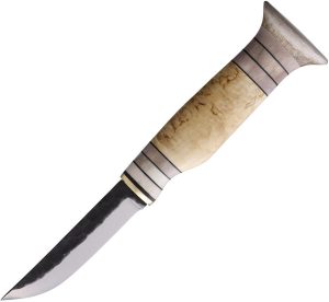Wood Jewel Luxury Fixed Blade Knife Carbon Steel Curly Birch
