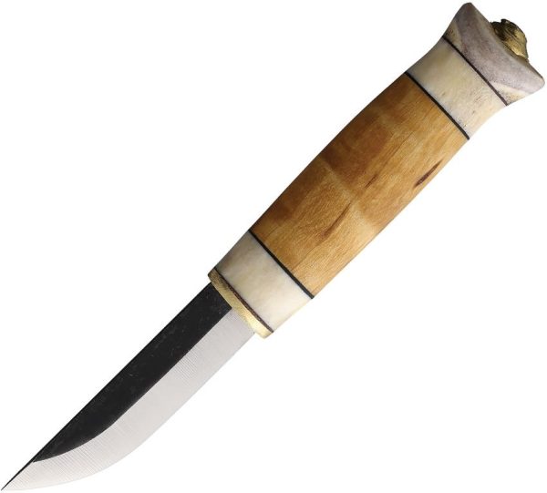 Wood Jewel Little Knife Fixed Blade Carbon Steel Curly Birch