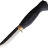 Wood Jewel Child's First Knife 3" Carbon Steel Fixed Blade Black