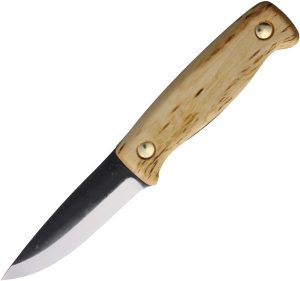 Wood Jewel Pukari Fixed Blade Carbon Steel Knife Leather Sheath