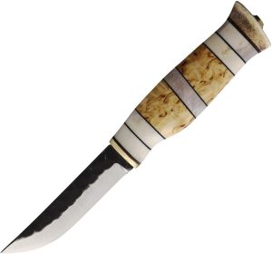 Wood Jewel Willow Grouse Fixed Blade Knife Carbon Steel Finland