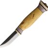 Wood Jewel Fixed Blade Knife 3" Carbon Steel Curly Birch