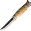Wood Jewel Vuolu Fixed Blade Knife 3.75" Carbon Steel Curly Birch