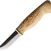 Wood Jewel Fixed Blade Knife 3" Carbon Steel Curly Birch w/ Sheath