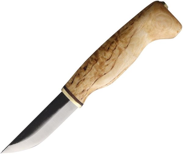 Wood Jewel Fixed Blade Carbon Steel Curly Birch Handle Finnish