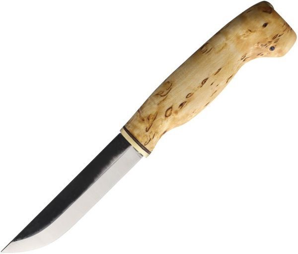 Wood Jewel Fixed Blade Curly Birch 4" Carbon Steel Finland