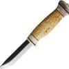 Wood Jewel Vuolu Fixed Blade Knife 3.25" Carbon Steel Curly Birch