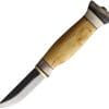 Wood Jewel Fixed Blade Knife 3" Carbon Steel Curly Birch Handle
