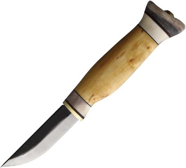 Wood Jewel Fixed Blade Curly Birch Carbon Steel 3in Knife